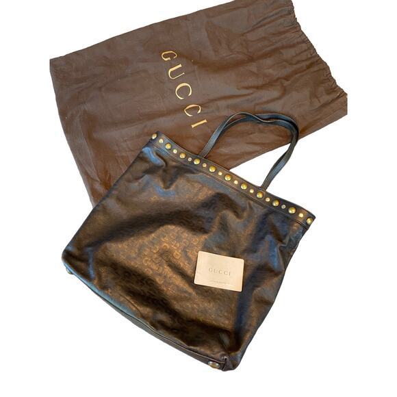 Excellent Condition! AUTHENTIC Large Brown Gucci Babouska Horsebit with Dust Bag - Picture 1 of 13